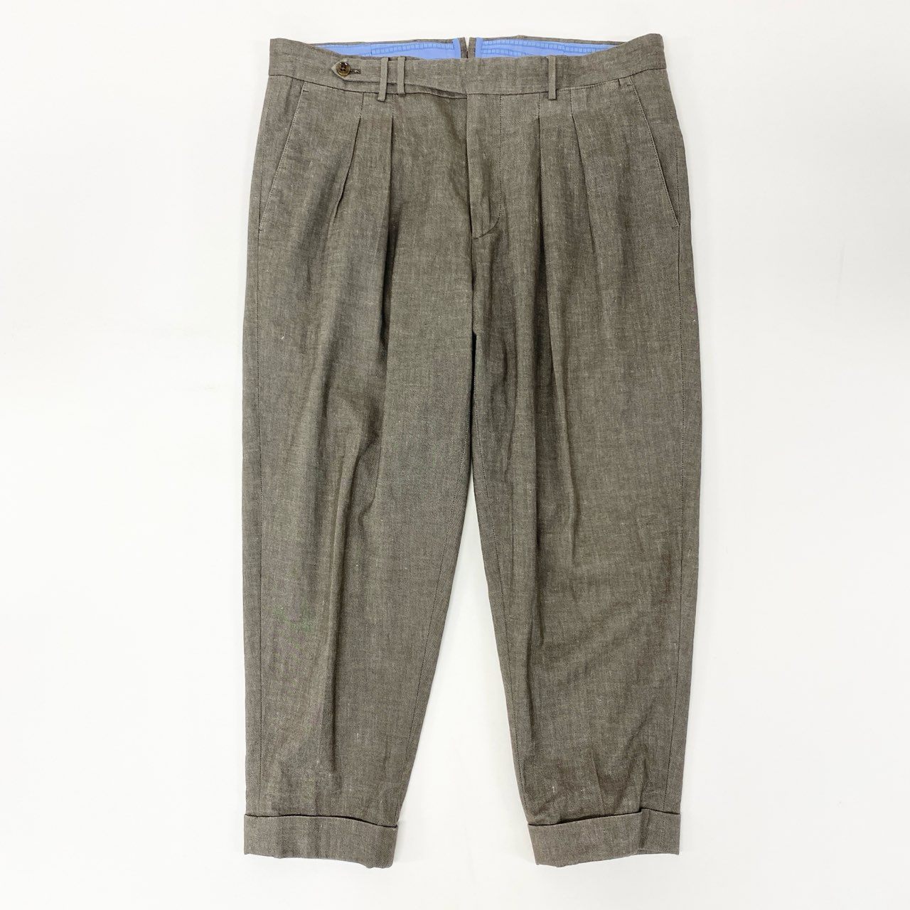 81j8 《美品》PT01 ピーティーゼロウーノ タックスラックスパンツ キャロットフィット ストレッチ ボトムス 46サイズ ブラウン メンズo07t