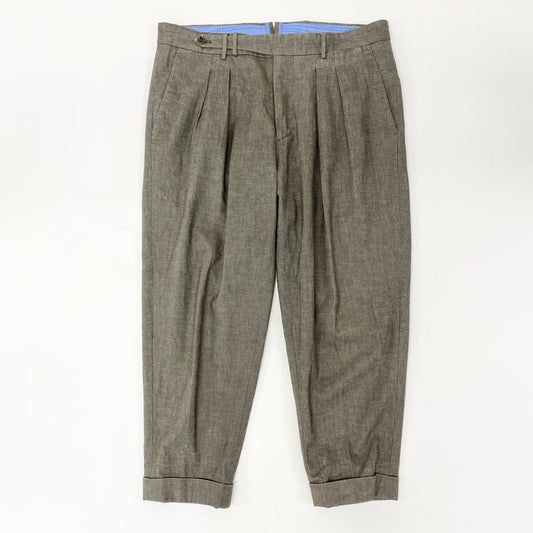 81j8 《美品》PT01 ピーティーゼロウーノ タックスラックスパンツ キャロットフィット ストレッチ ボトムス 46サイズ ブラウン メンズo07t