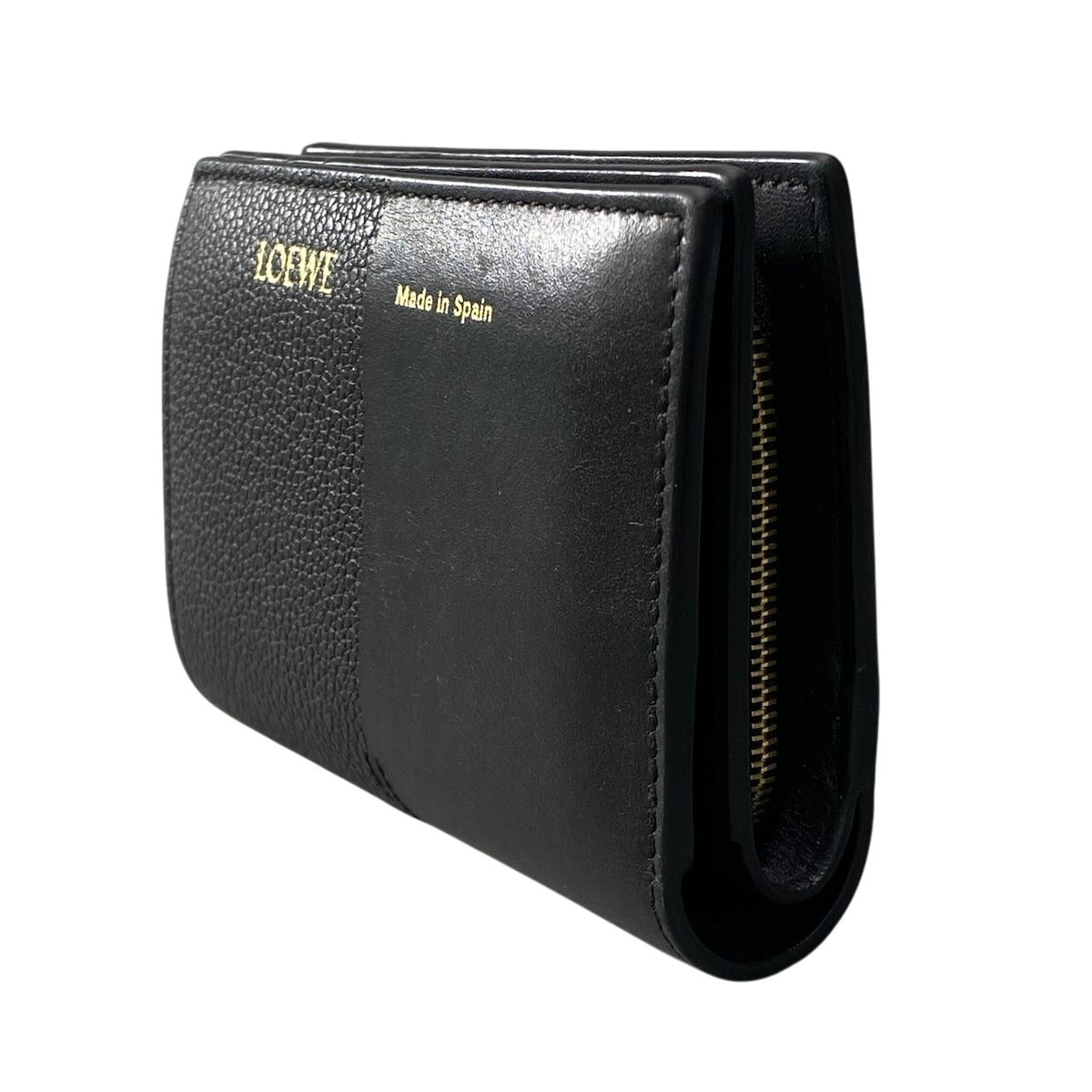 j19 《美品》 LOEWE ロエベ デュエット コンパクトウォレット Duette Compact Wallet ブラック レザー 財布t18r