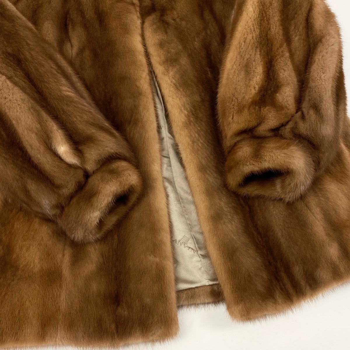 70g1 LANVIN ランバン パステルミンク ファーコート サイズF 茶系 本毛皮 Pastel Mink Fur Coatt18r