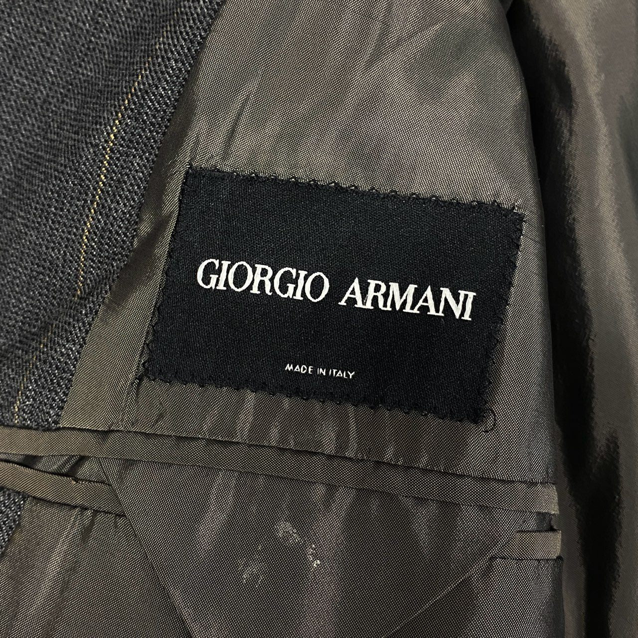 69L17 GIORGIO ARMANI ジョルジオ アルマーニ イタリア製 セットアップ スーツ VINTAGE 大きいサイズ 52 XLサイズ相当 グレー ウール メンズo07t