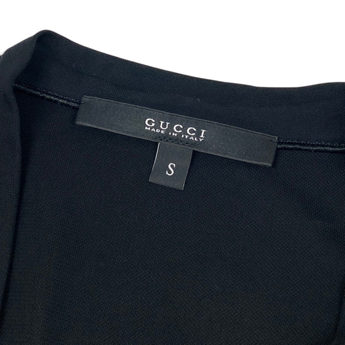 63j5 GUCCI グッチ イタリア製 2010 ラインストーン ワンピース ドレス 前開き ラインストーン S ブラック レーヨン レディースo07t