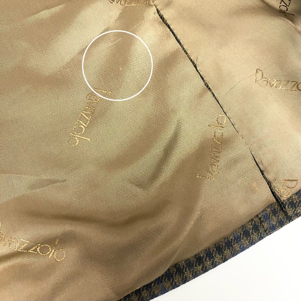 13l27 Ravazzolo ラヴァッツォーロ ロロピアーナ生地 テーラードジャケット カシミヤジャケット チェック柄 メンズ 紳士服 46 ブラウン系 カシミア100％o07t