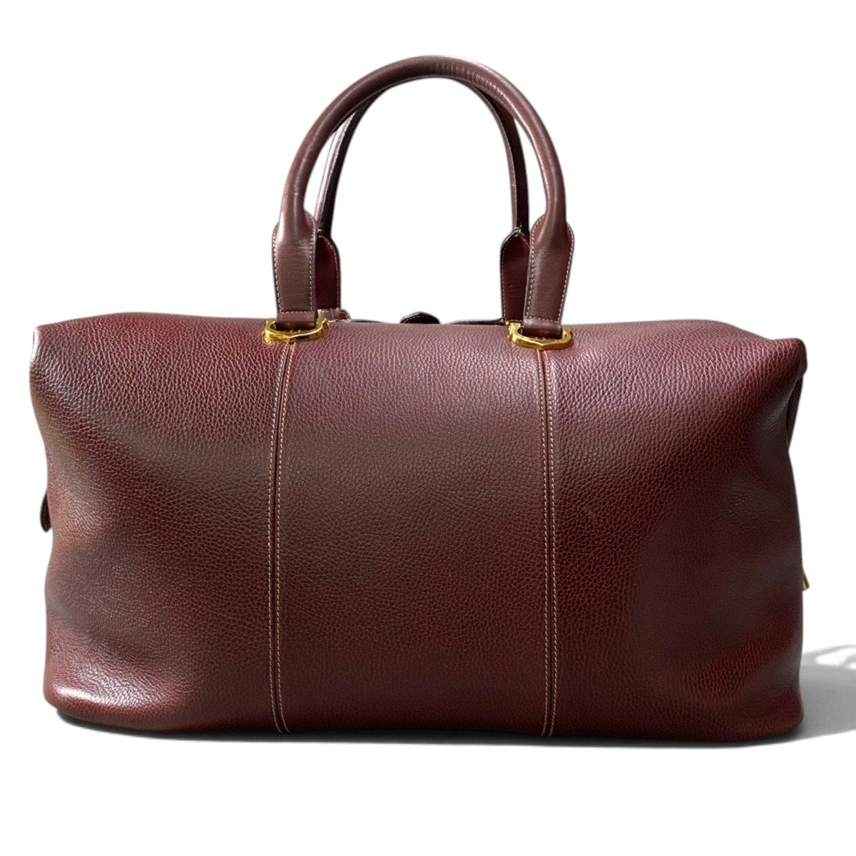 j4 Cartier カルティエ ヴィンテージ ボストンバッグ Vintage Weekender Bag Burgundy バーガンディ レザーt18r