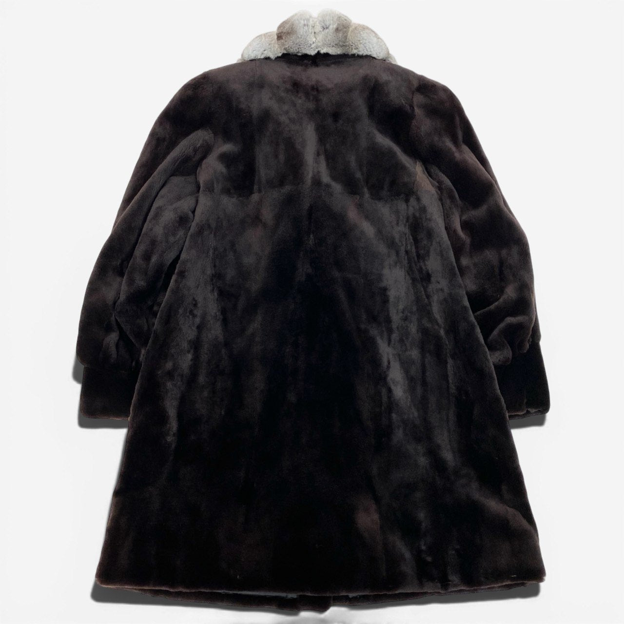 85b9 【新品保管品】Valentino ヴァレンティノ チンチラ シェアードミンク ファーコート 毛皮コート Fサイズ ダークブラウン系 レディース 女性用k02i