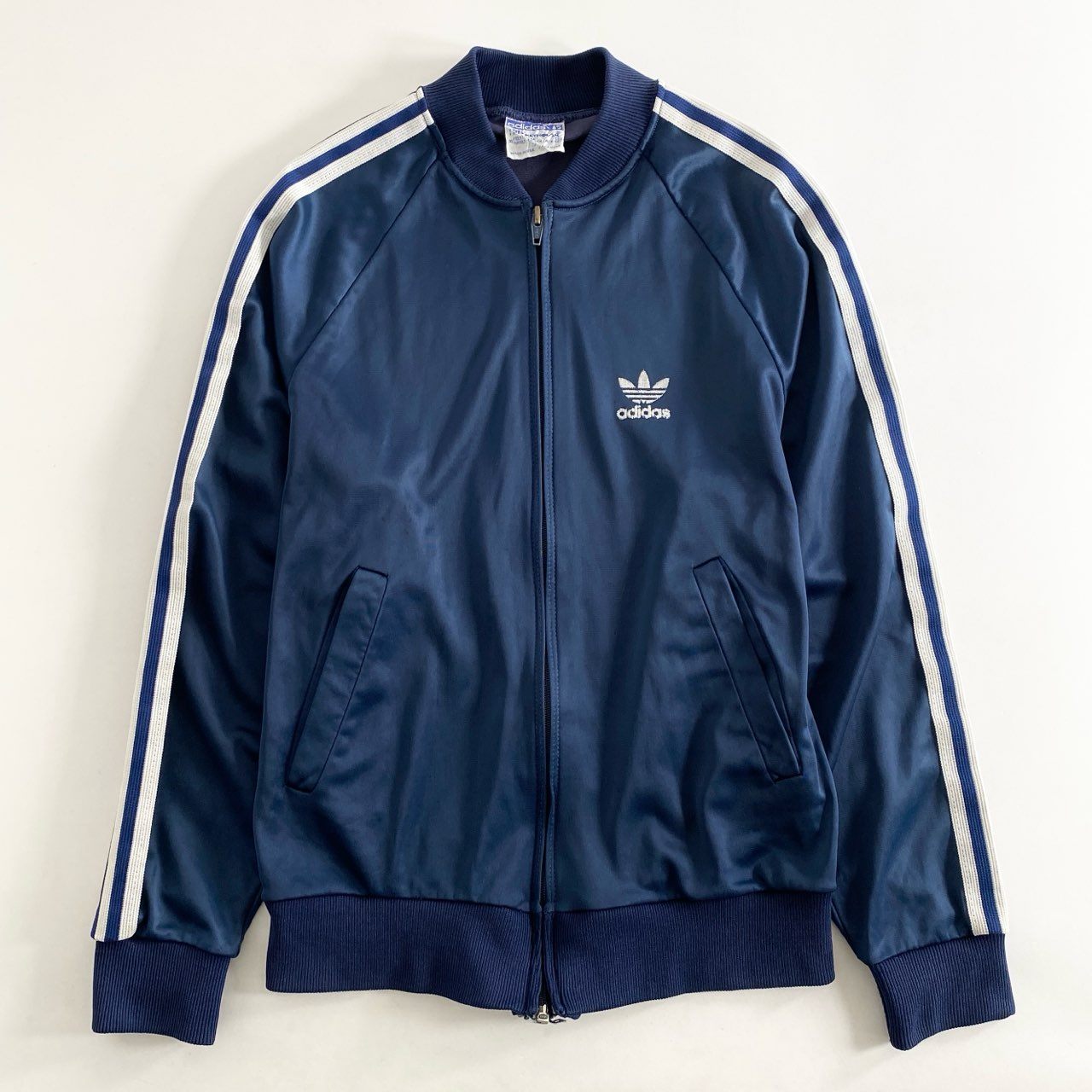 67i5 80s Vintage adidas アディダス ヴィンテージ KEYROLAN ATP Navy Track Jacket トラックジャケット USA製 トレフォイル Sサイズ ネイビー