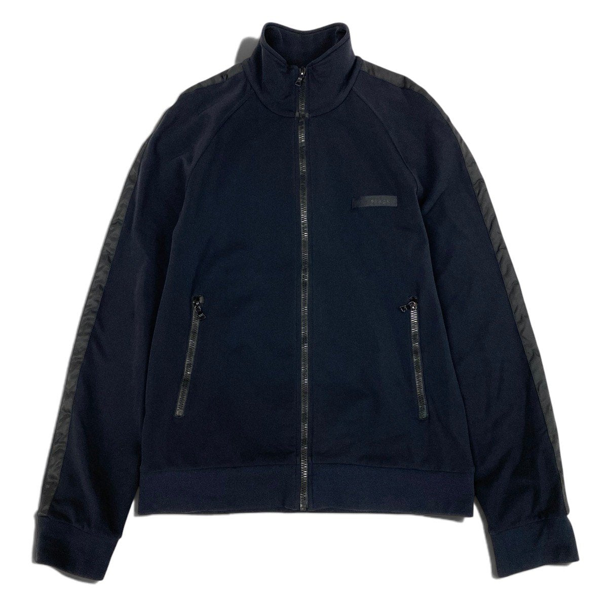 i8 PRADA 2008年 ロゴテープ サイドライン トラックジャケット Sサイズ ブラック メンズ 男性用u02t