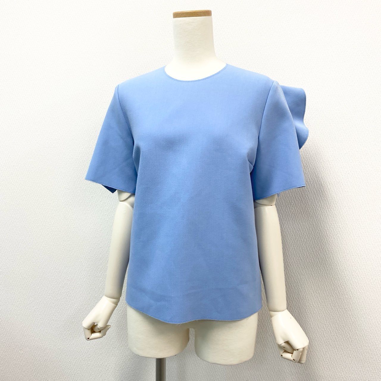 70j15 《美品》MSGM エムエスジーエム フリル半袖カットソー ブラウス トップス 2441MDM02 38サイズ ライトブルー レディースu02t