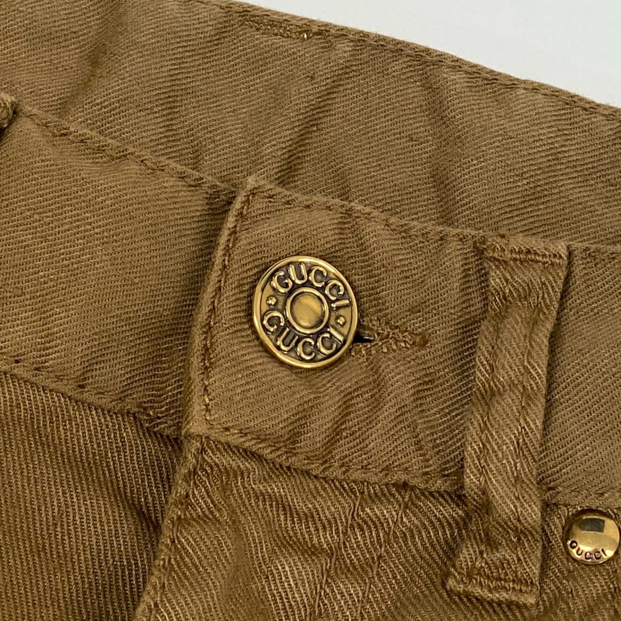 Ac2 GUCCI グッチ レースアップ ジョッパーパンツ リネンパンツ 38 ライトブラウン レディース イタリア製u02t