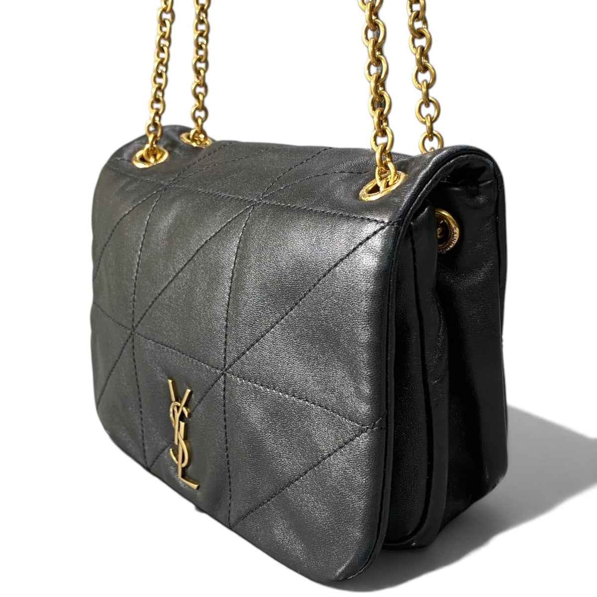h21 SAINT LAURENT サンローラン YSL ジェイミー  チェーンミニショルダーバッグ YSL Jamie Chain Mini Shoulder Bag Black Leathert18r