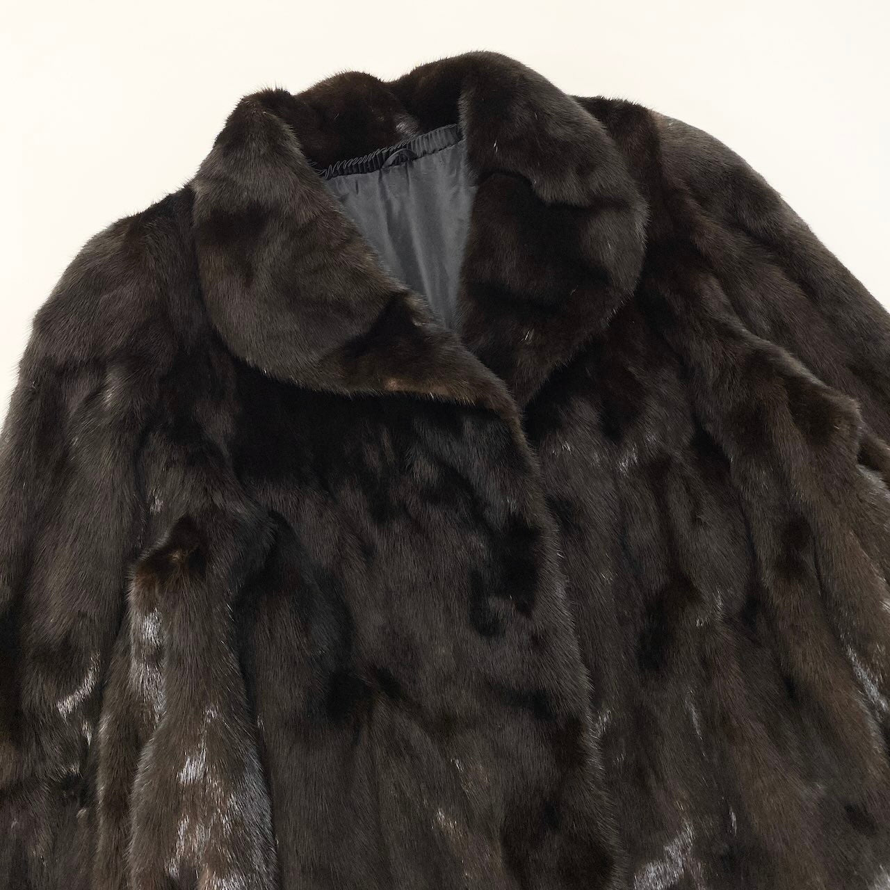 47c18 SAGA MINK サガミンク 金サガ ダークミンク ファーコート サイズF ダークブラウン 最高級本毛皮 Mink Fur Coat 毛質◎t18r