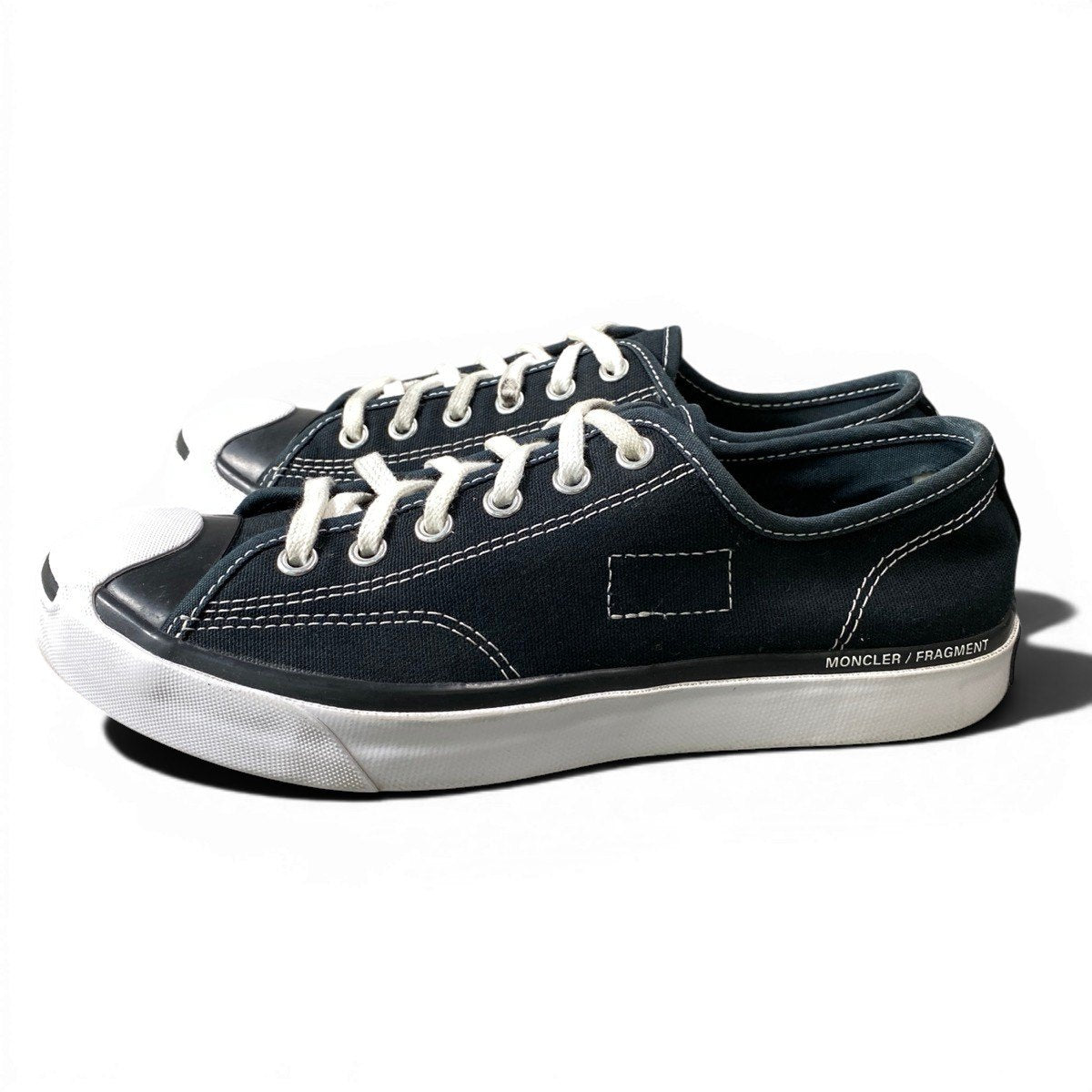 1g8 CONVERSE コンバース JACK PURCELL Moncler × Fragment Design コラボスニーカー ローカットスニーカー 24.5cm ブラック ホワイト メンズ レディース ユニセックスo07t