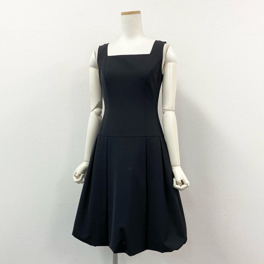 65g18 【新品タグ付き】Rene ルネ ノースリーブワンピース ワンピ スクエアネック サイズ36 ダークネイビー レディース 女性用
