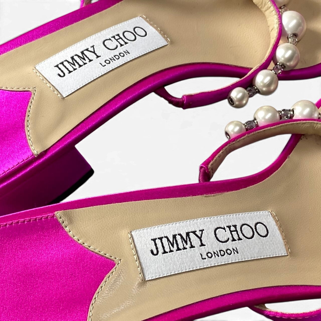 h10 JIMMY CHOO AMARA45 パール サンダル イタリア製 36サイズ ピンク レディース 女性用k02i