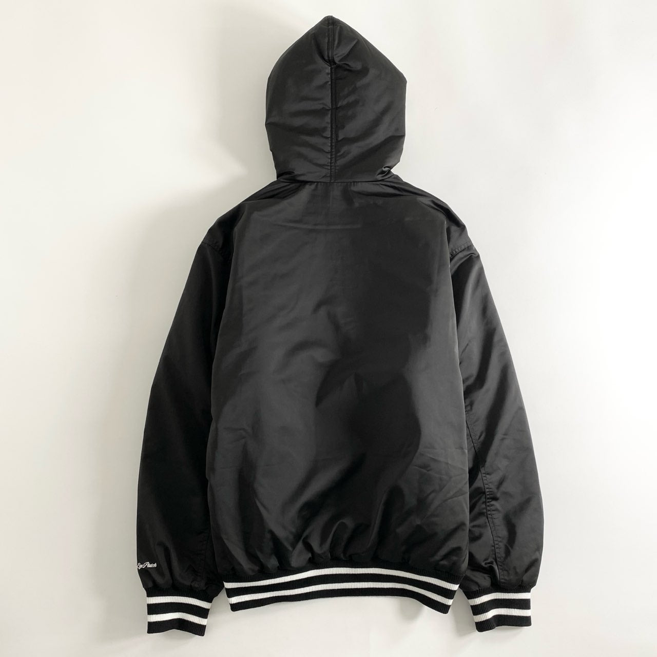 12d14 BlackEyePatch ブラックアイパッチ 22SS NYLON HOODED STADIUM JACKET ナイロン フーデッドスタジアムジャケット スタジャン Lサイズ ブラック