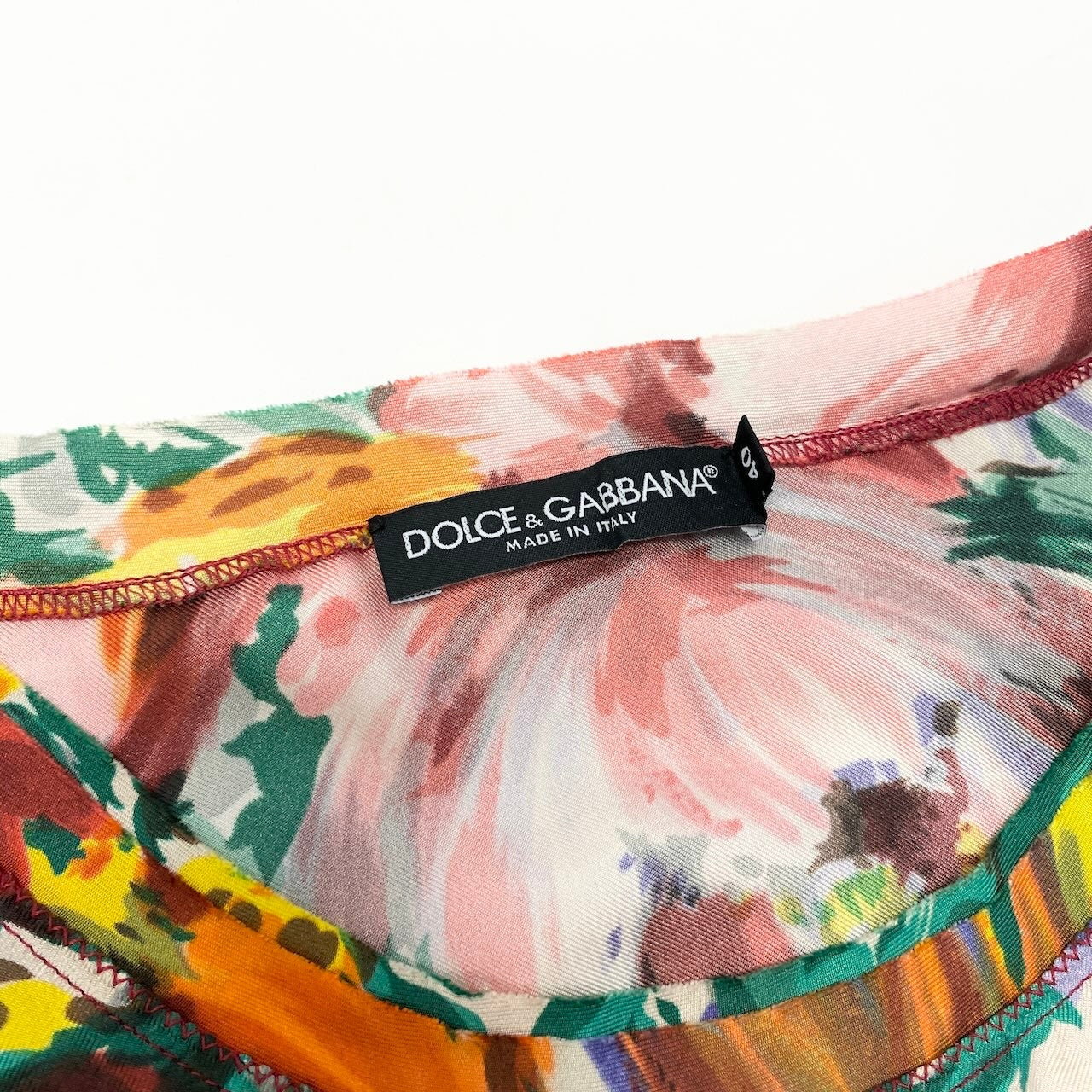 Ee8 DOLCE&GABBANA ドルチェ＆ガッバーナ 花柄 シルクブラウス ノースリーブブラウス サイズ40 マルチカラー シルク100 レディースk02i