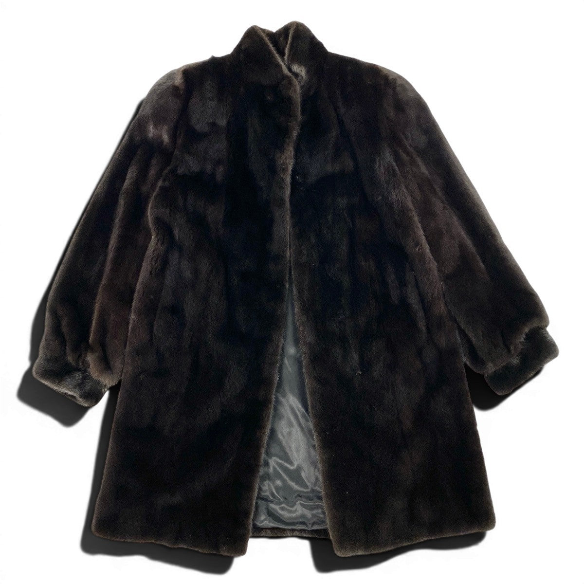 52f10 BLACK GLAMA ブラックグラマ ダークミンク ロングコート サイズF ブラックブラウン 最高級本毛皮 Mink Fur Long Coatt18r