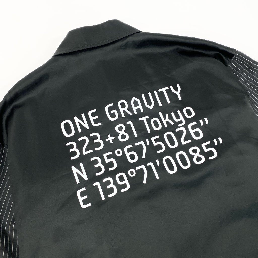 22l28 【美品】ONE GRAVITY ワングラビティ サテンオーバーコート ロングコート リバーシブル 21-234-01-010113 Mサイズ ブラック メンズo07t