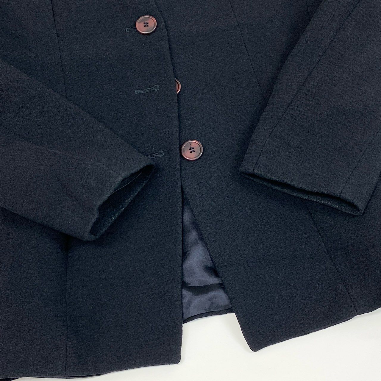 Ed6 GIORGIO ARMANI ジョルジオアルマーニ セットアップ スカートスーツ ノーカラージャケット ブラック レディース 女性服u02t