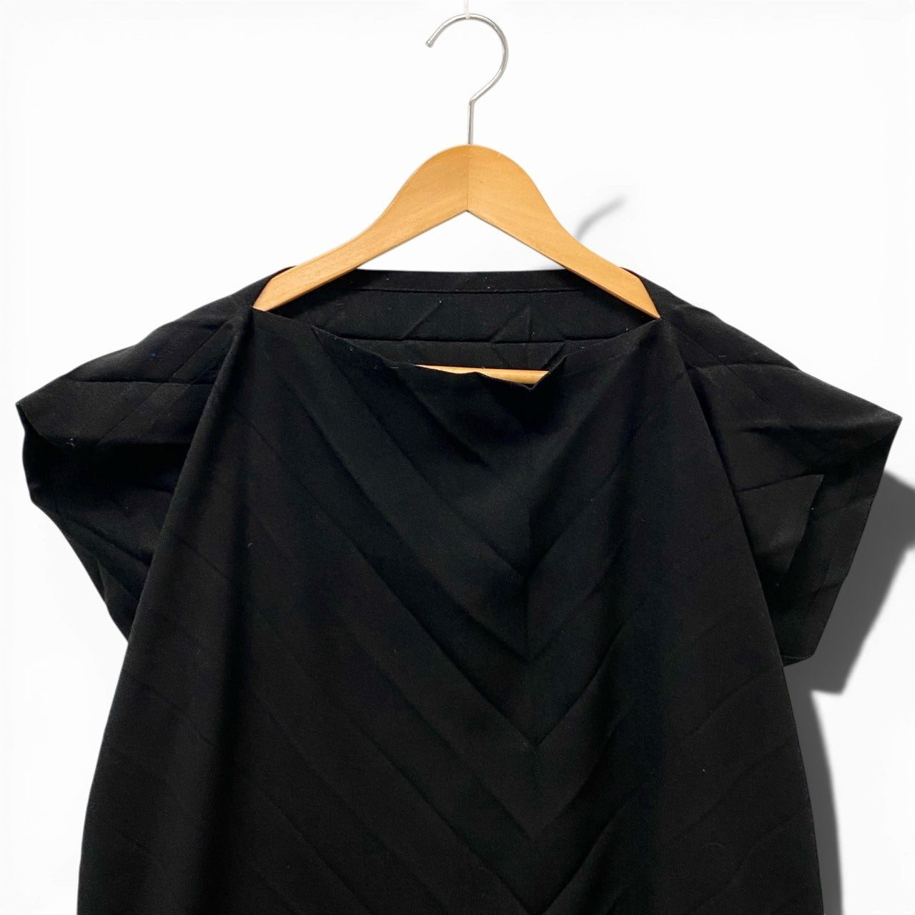 83b17 【美品】ISSEY MIYAKE me イッセイミヤケ ミー プリーツチュニックワンピース 変形チュニックワンピース MI63FT483 ブラック ポリエステル100％ レディース 女性用u02t