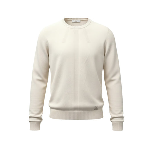 44b17 LEONARD SPORT レオナールスポーツ クルーネックニットセーター ラインストーンロゴ トップス 0527305 40サイズ ベージュ レディース 女性用u02t