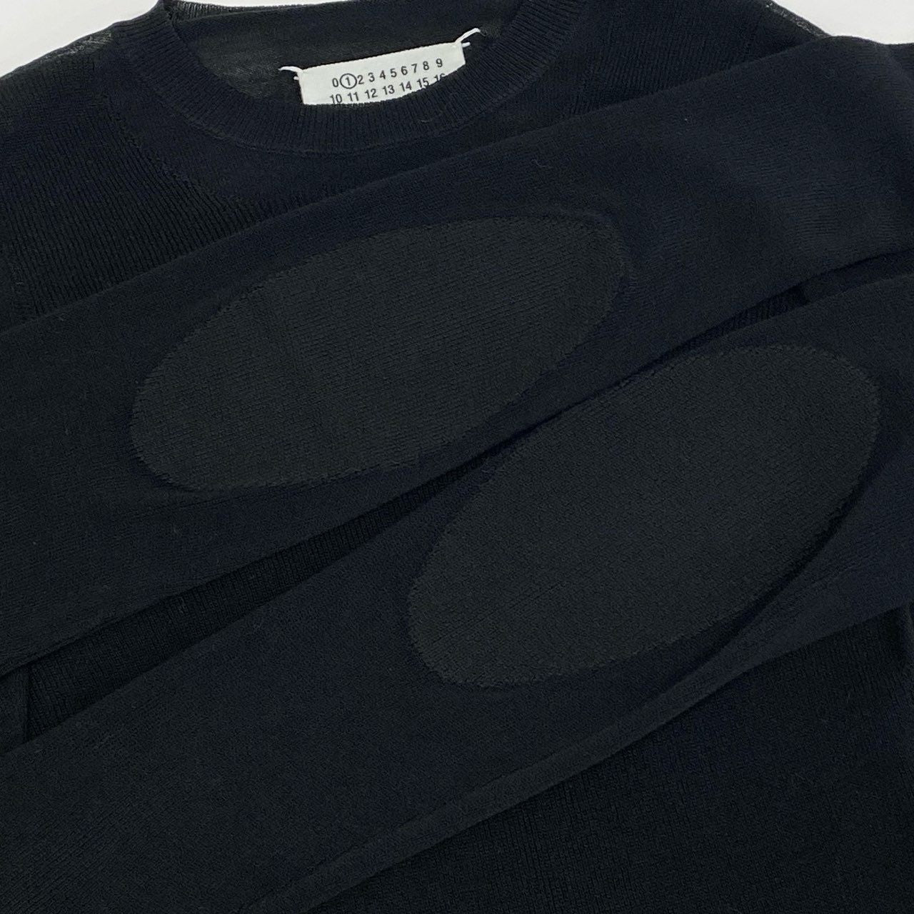 74k11《美品》 Maison Margiela メゾンマルジェラ 18SS シースルー スイッチング コットンニット S ブラック 4つタグ 透け感◎t18r