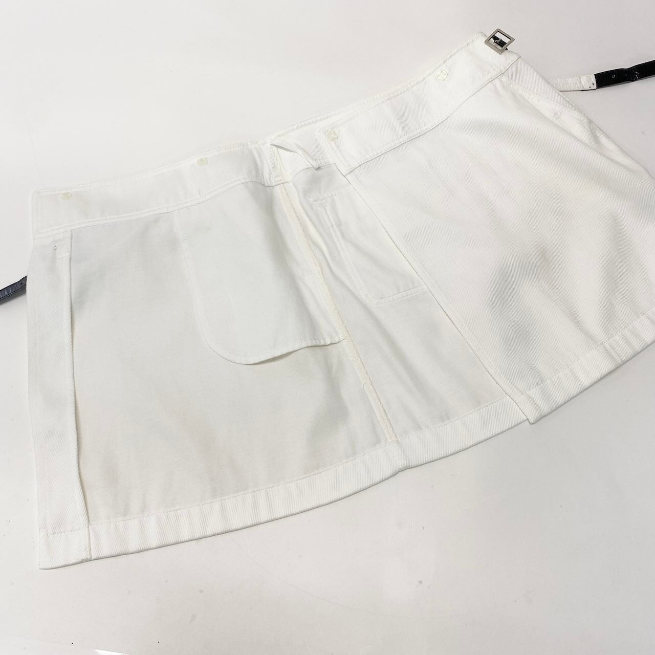 e10 CHANEL ヴィンテージ ラップミニスカート イタリア製 P15337VO8489 B1478 36サイズ ホワイト コットン100％ レディース 女性用k02i