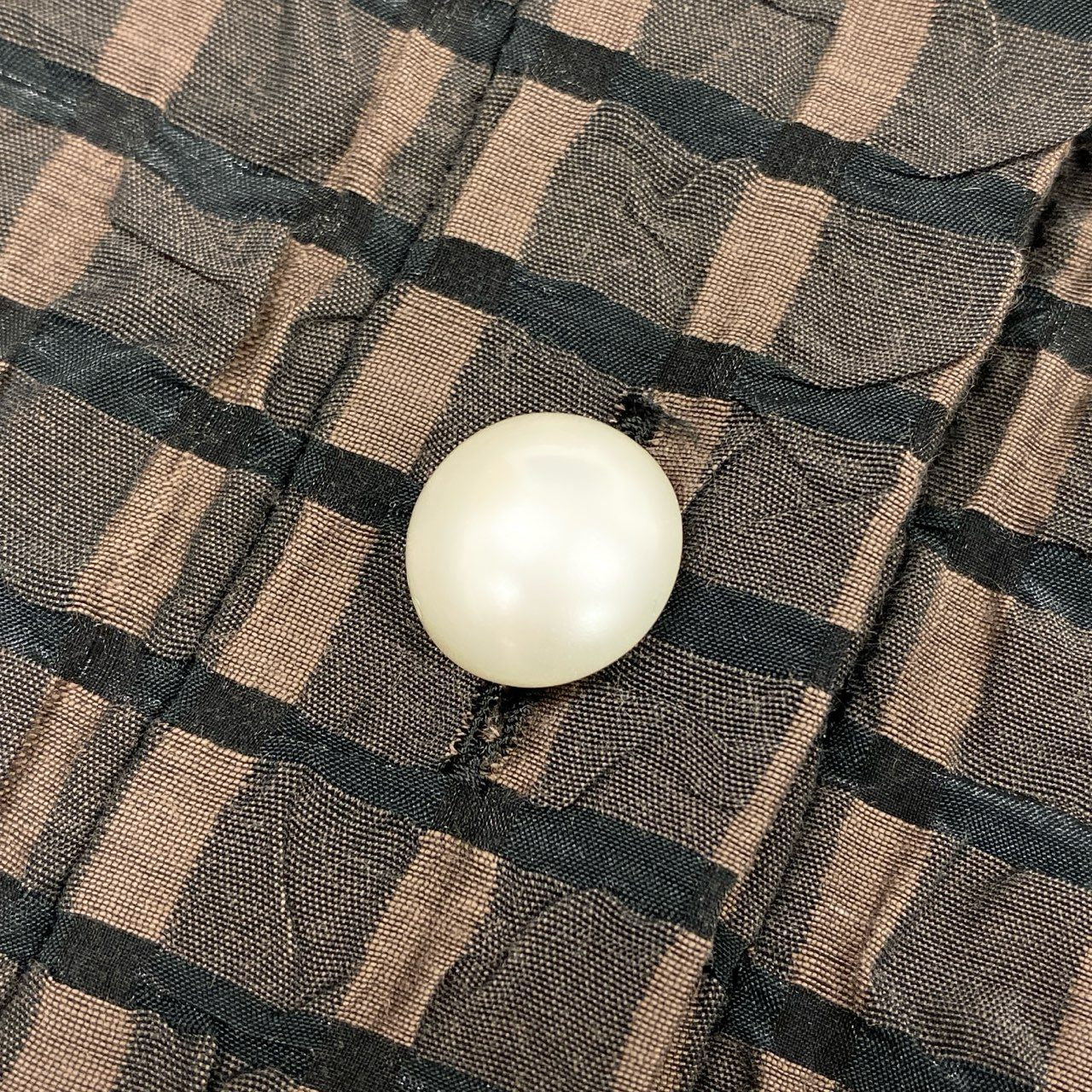 14a28 Rene ルネ ノースリーブワンピース ノースリーブワンピース Aライン 襟付き パールボタン 38 ブラウン レディース 女性用u02t