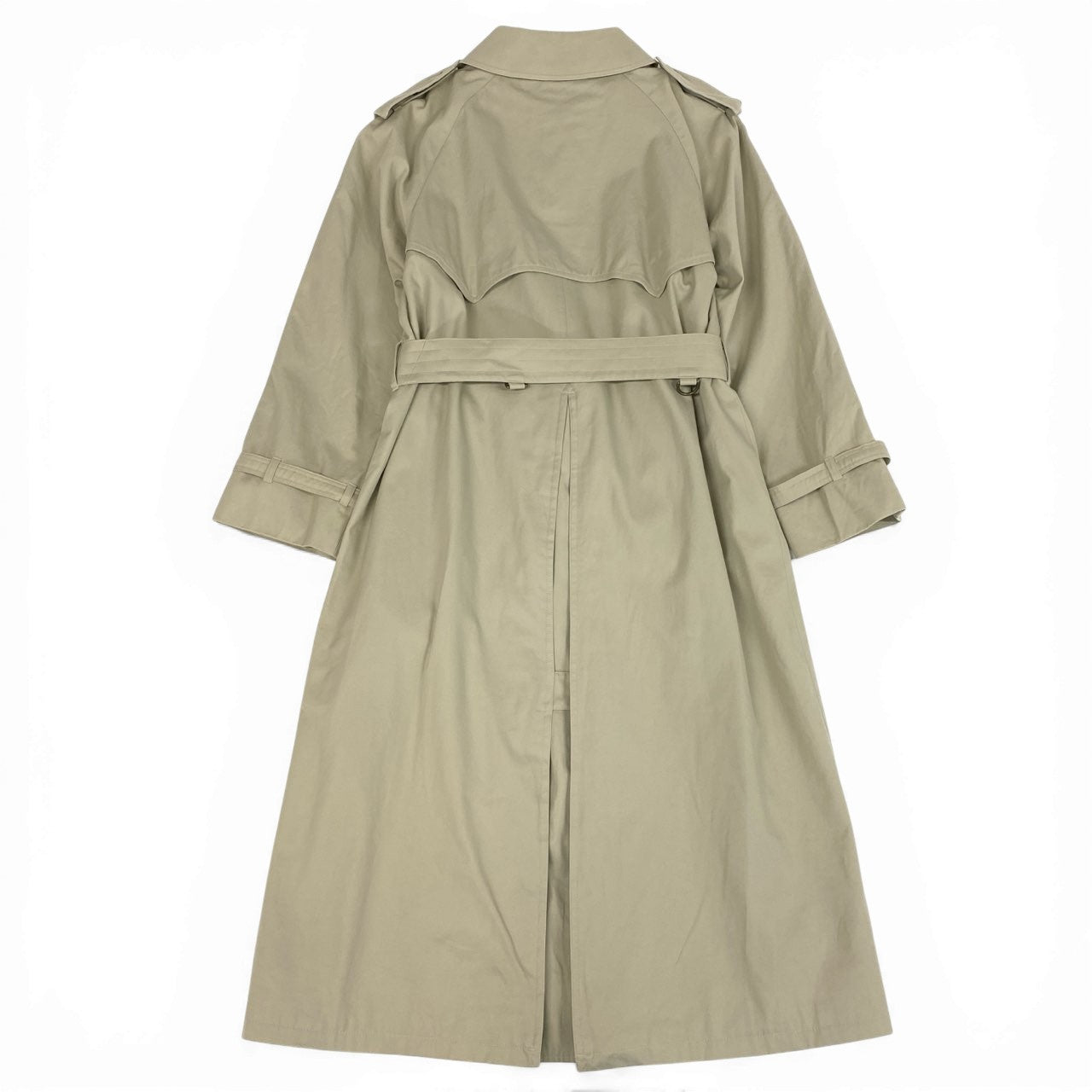 12a23 【美品】 Aquascutum アクアスキュータム ステンカラーコート トレンチコート ロングコート アウター 10サイズ ベージュ コットン100％ レディースu02t