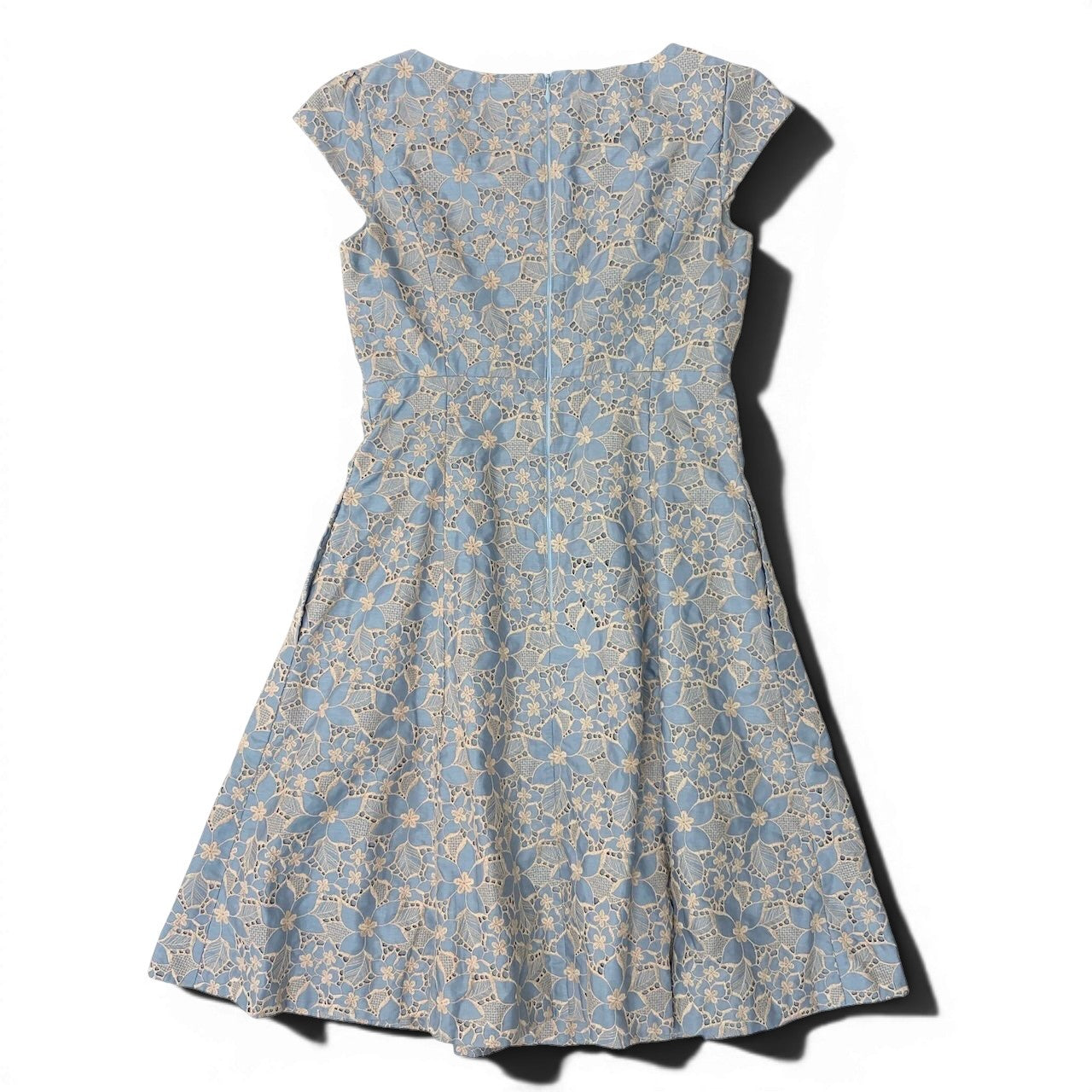 56e12 TOCCA トッカ 総刺繍キャップスリーブワンピース SUGAR STICK ドレスワンピース 0サイズ ブルー ベビーピンク レディース 女性用u02t