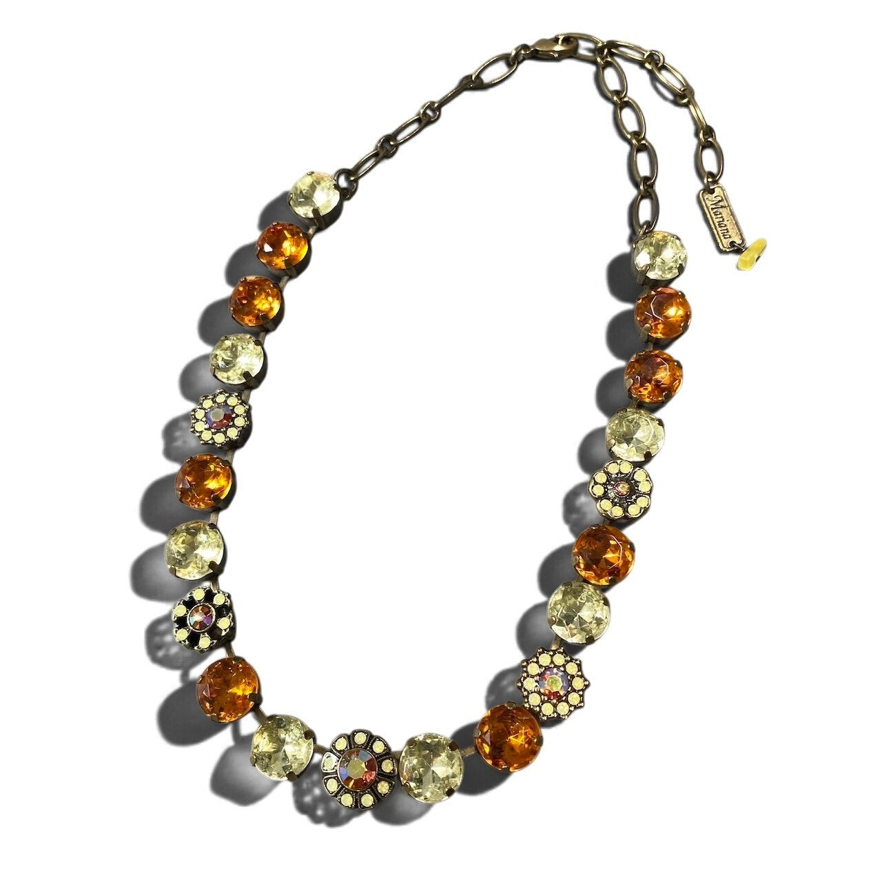 h11 ⑦ 《美品》 Mariana マリアナ 天然石 × クリスタル ビジュー イエロー オレンジ アクセサリー ジュエリー アンティークt18r