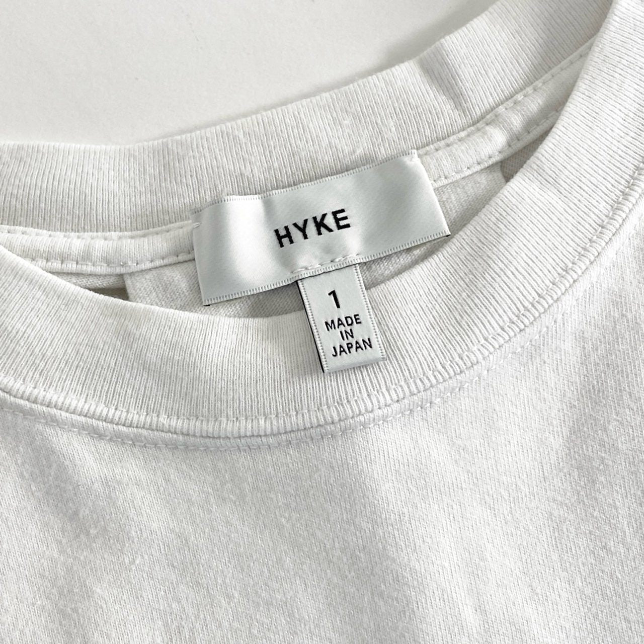 42d4 HYKE ハイク ビッグシルエットTシャツ ドロップショルダー 1 ホワイト 5分袖 Tee カットソー 日本製