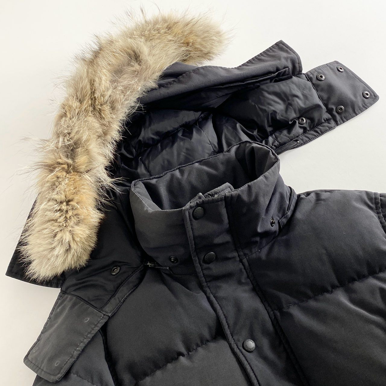 40i13 CANADA GOOSE カナダグース 3808M WYNDHAM PARKA ウィンダムパーカー ダウンジャケット コヨーテファーフード サイズM ブラック メンズ