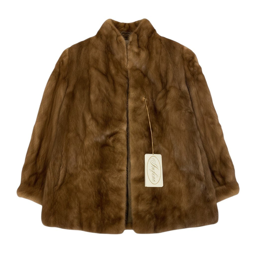 30j7 デミバフミンク ファーコート サイズ13 茶系 本毛皮 Mink Fur Coat リアルファー タグ有t18r