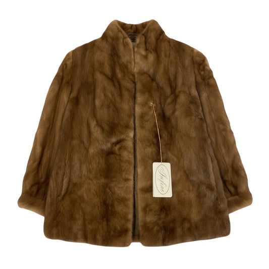 30j7 デミバフミンク ファーコート サイズ13 茶系 本毛皮 Mink Fur Coat リアルファー タグ有t18r