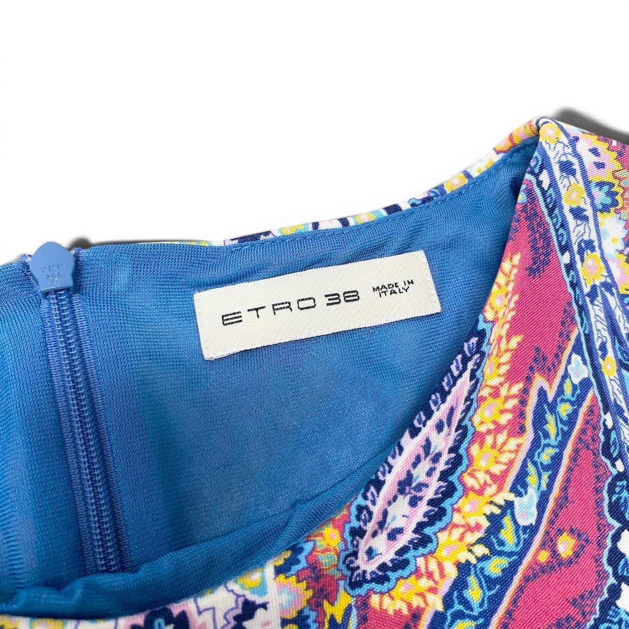 84e29 ETRO エトロ ショートスリーブ シルクワンピース ペイズリー柄 花柄プリント マルチカラー レディース 女性服o07t