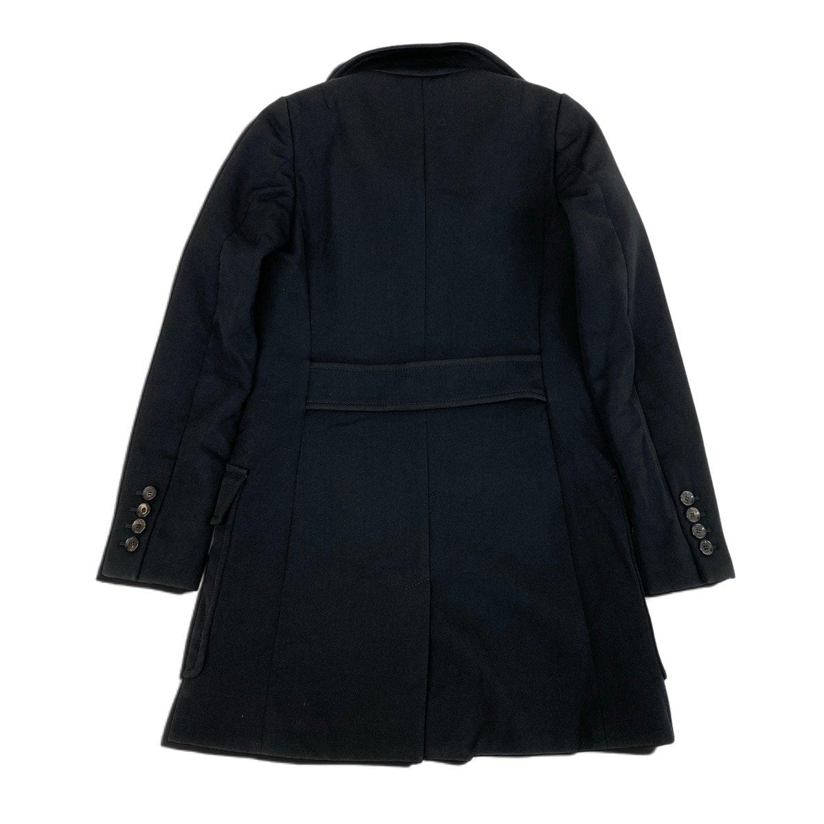 i27 GUCCI ダブルブレストピーコート ノッチドラペル アウター イタリア製 40サイズ ブラック レディース 女性用u02t