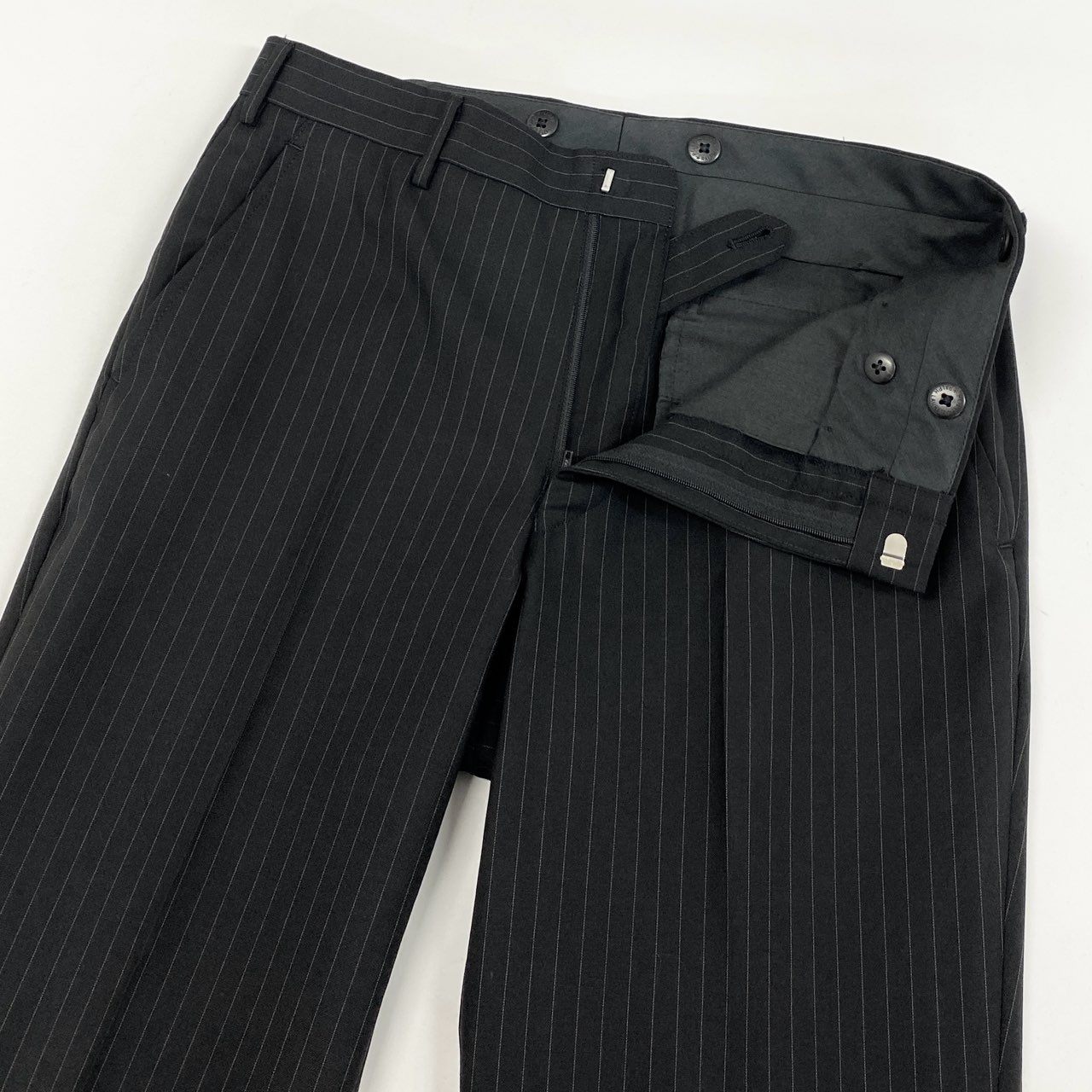 6h29 POLO RALPH LAUREN ポロ ラルフローレン セットアップスーツ ストライプ テーラードジャケット スラックスパンツ  三角タグ 80s~90s 38 部落 ウール メンズ フォーマル ビジネスo07t