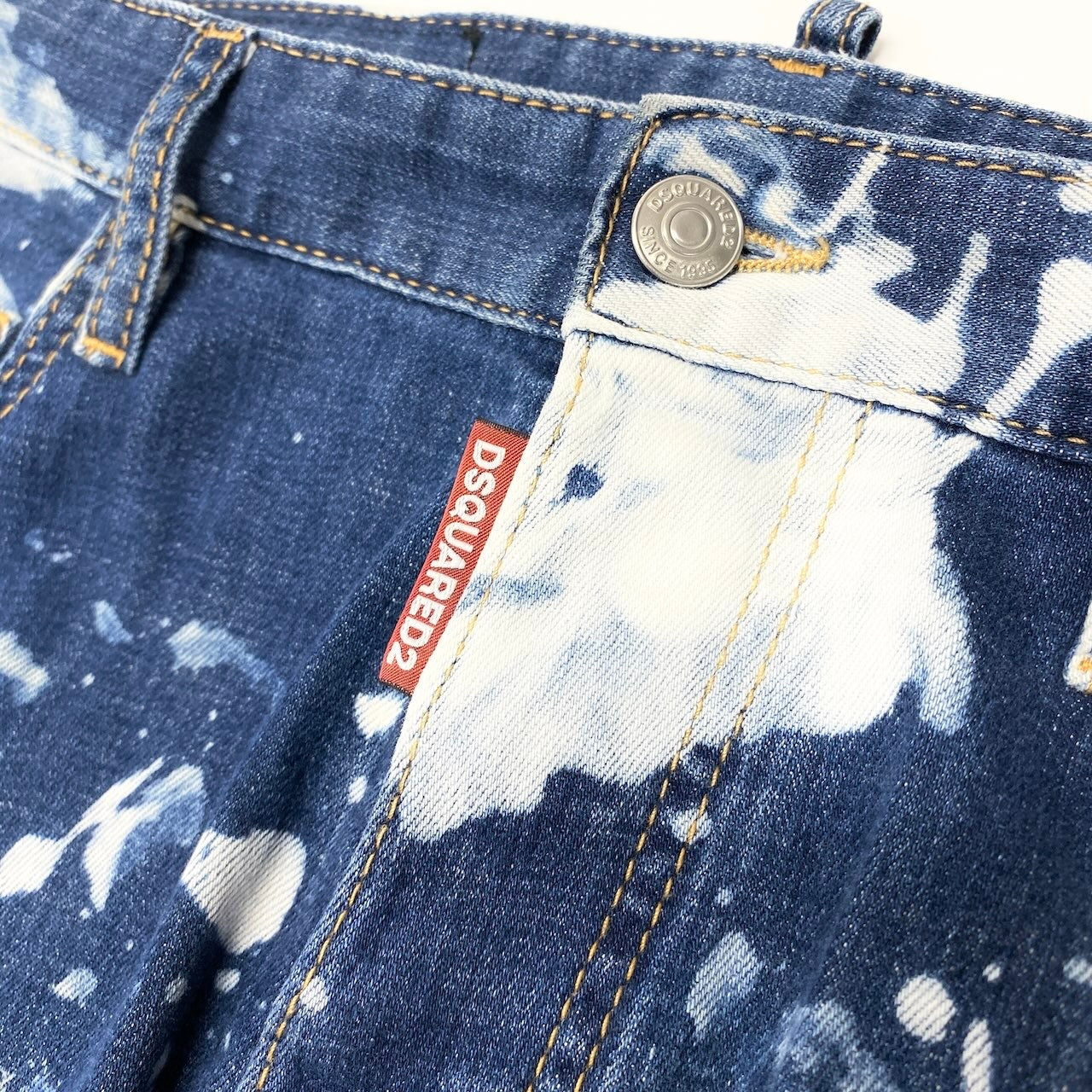 20d30 【美品】  DSQUARED2 ディースクエアード 19ss Skater Jeans スケータージーンズ ブリーチ加工 デニムパンツ S74LB0510 サイズ46 インディゴブルー メンズ 紳士服u02t