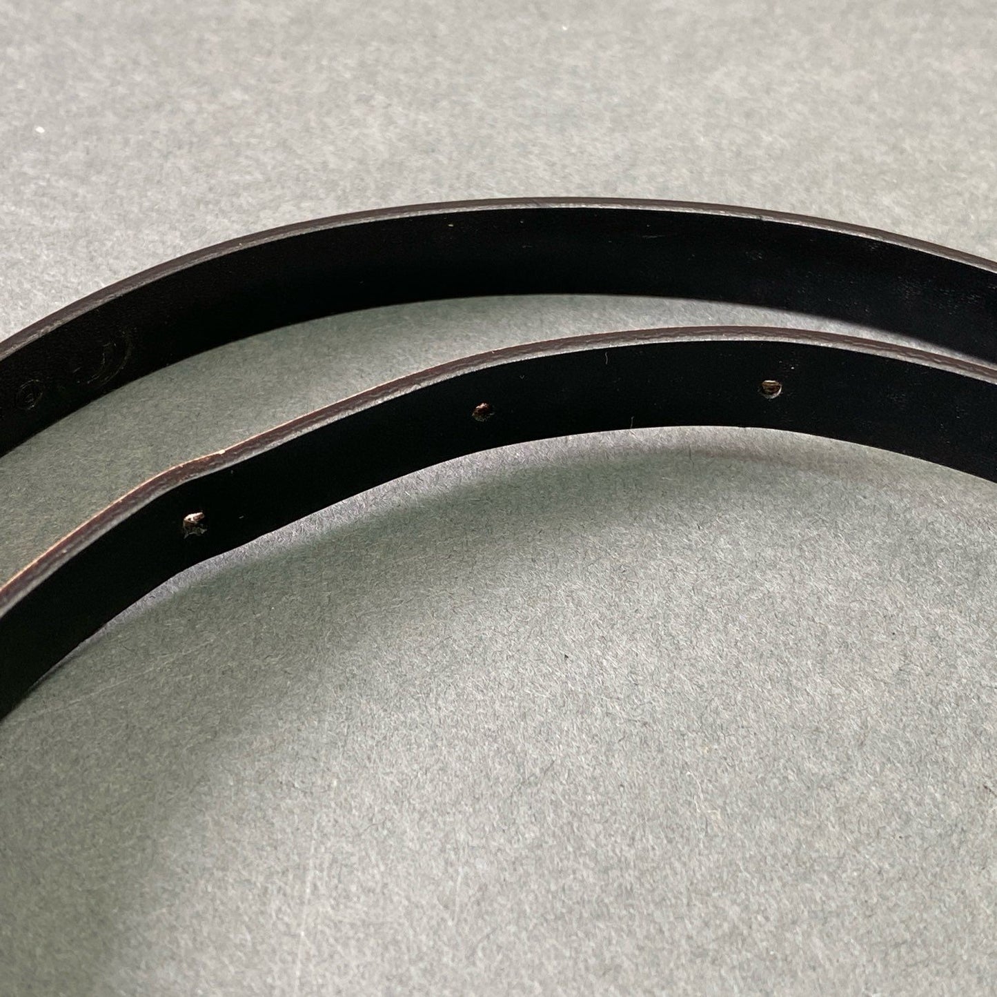 e8 GUCCI グッチ レザー 細ベルト 70 / 28 ベージュ ブラック Leather Belt イタリア製