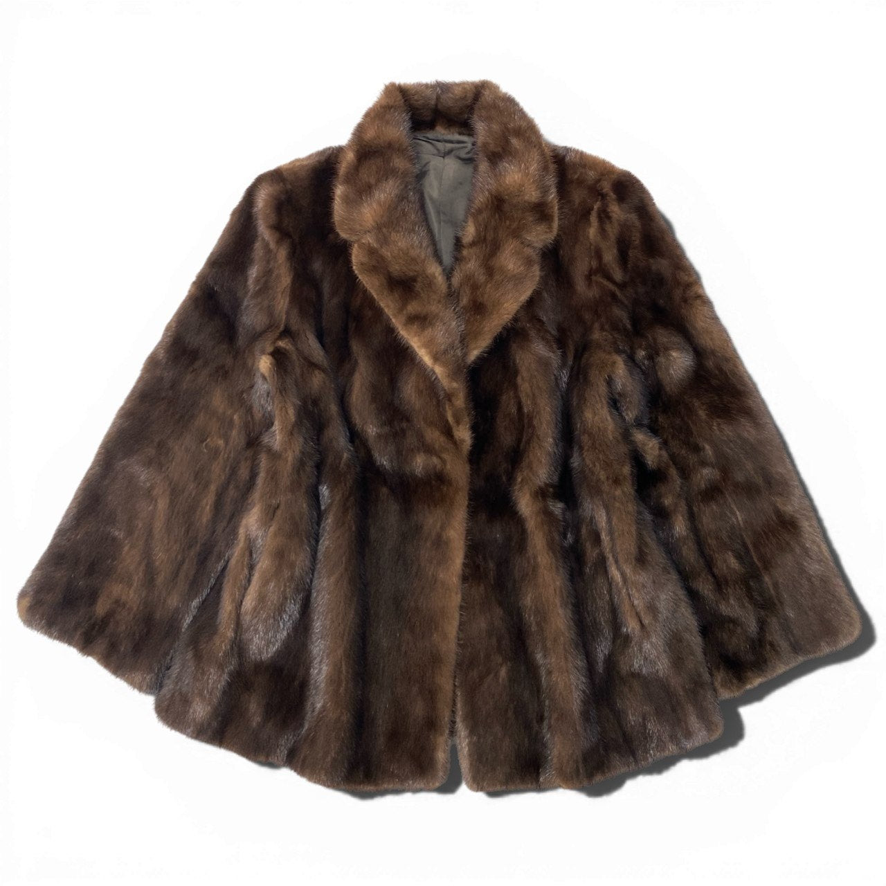 86c4 パステルミンク ファーコート サイズ15 ブラウン 本毛皮 Pastel Mink Fur Coat 毛並み◎t18r