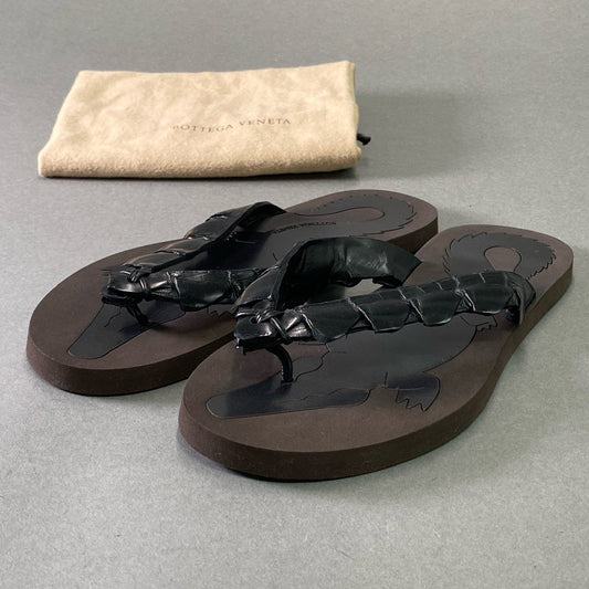 7d16 《美品》 BOTTEGA VENETTA ボッテガヴェネタ クロコダイル トングサンダル 39 ブラック レザー ワニ革 シューズ ビーチサンダル 夏