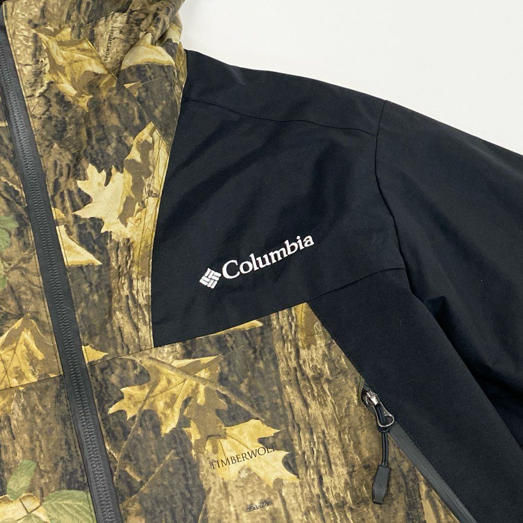 23L22 Columbia コロンビア マウンテンパーカー ジャケット アウター デクルーズ サミットパターン カモフラ 迷彩 220 PM3810 Lサイズ ブラック メンズo07t