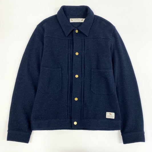 2j27 《美品》NEIGHBORHOOD ネイバーフッド ウールナイロン ジャケット ブルゾン 裏起毛 STOCKMAN-W / WN-JKT XLサイズ ネイビー メンズu02t