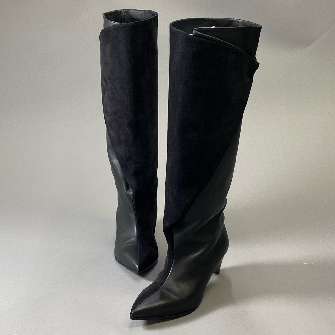 3i30 《美品》 HERMES エルメス Stiefel Hilona 55 ヒローナ55 イロナ ロングブーツ ヒールブール シェーブルヴェロア ヴォ―スープル 35 ブラック レディース 箱付きt18r