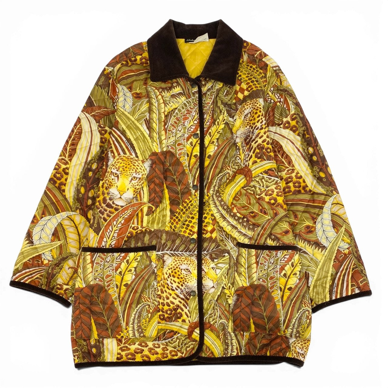 1L27 Vintage Salvatore Ferragamo ヴィンテージ サルヴァトーレ フェラガモ Allover Pattern Quilted  キルティング Jacket Size L レディース 女性用k02i