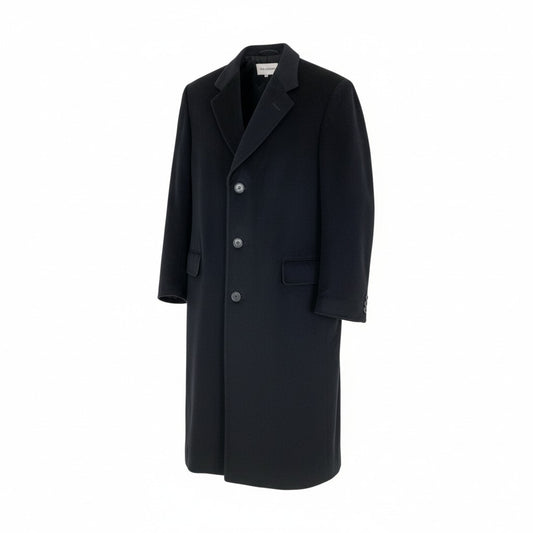 25L12 英国製 Chester Barrie チェスターバリー vintage 総カシミア チェスターコート ロングコート アウター ブラック カシミヤ100 メンズ 男性用 サヴィルロウu02t