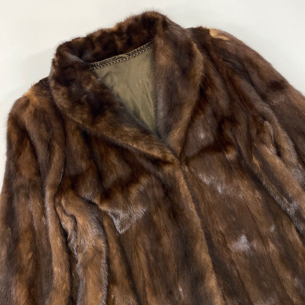 72L9 SAGA MINK サガミンク 銀サガ マホガニーミンク ロングコート サイズF ブラウン 本毛皮 MINK FUR 裏地刺繍t18r
