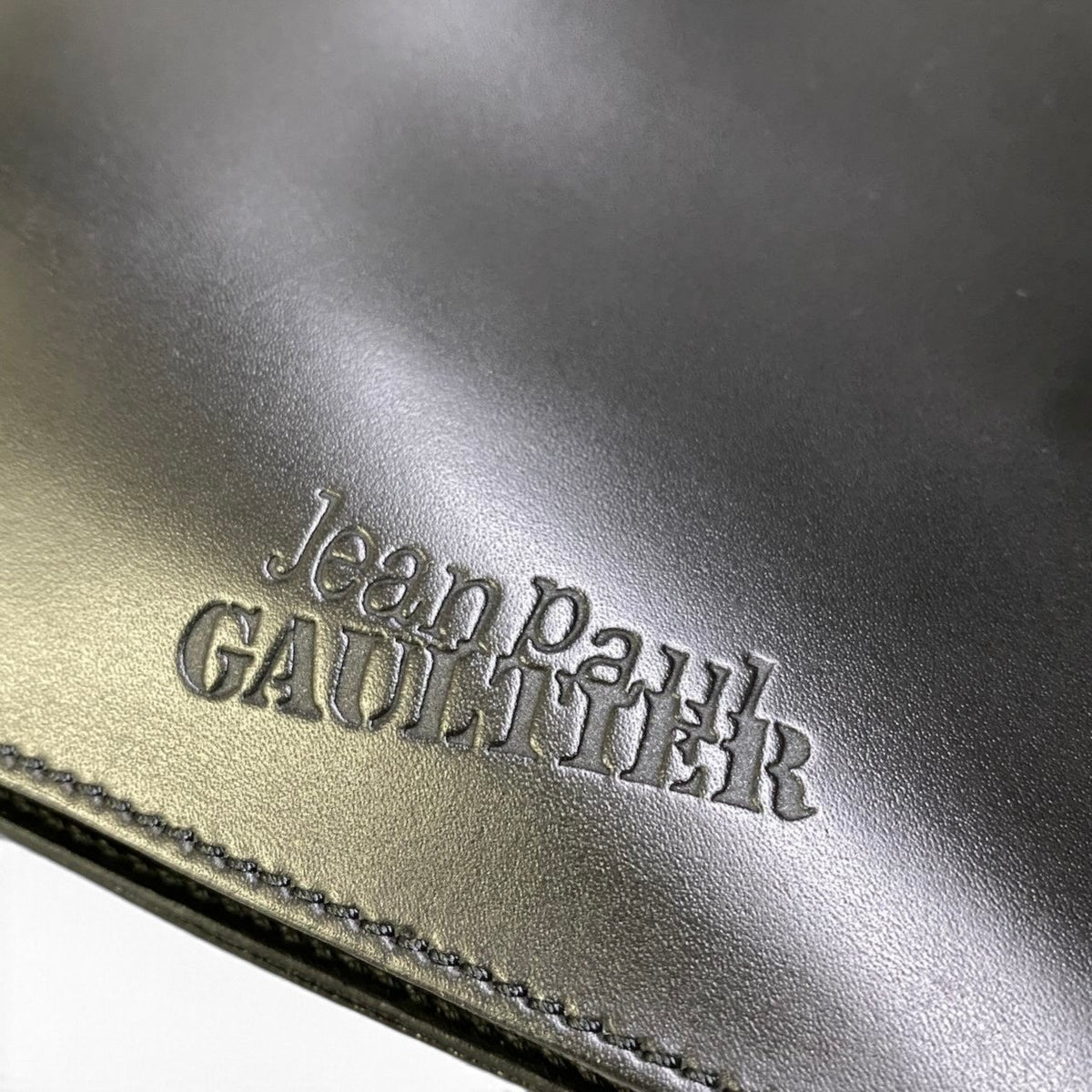 Aj2 Jean Paul GAULTIER ジャンポールゴルチエ ポーチ付 ナックル クラッチバッグ ブラック レザー メリケンサック ヴィンテージ 鞄t18r