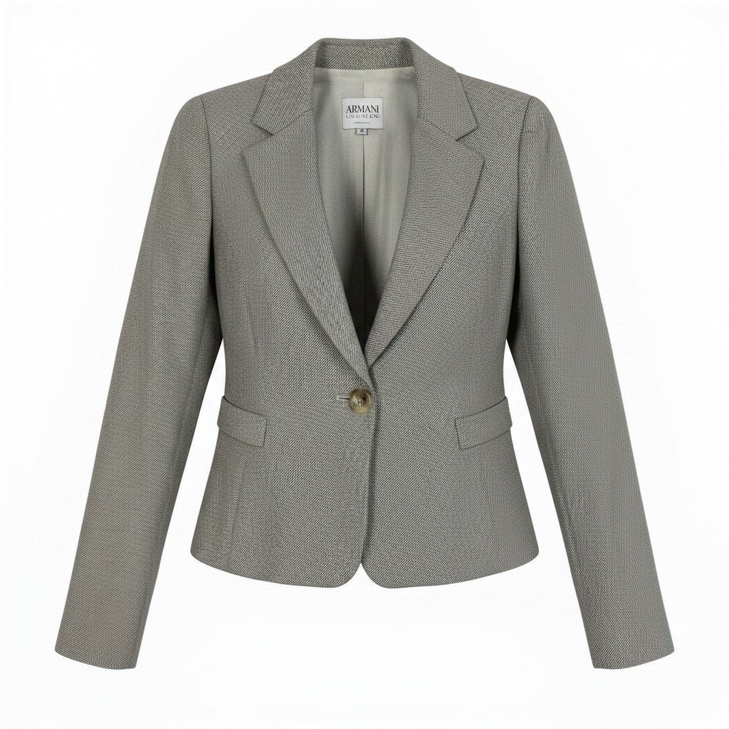 e11 ARMANI COLLEZIONI テーラードジャケット フォーマルジャケット イタリア製 40サイズ グレー系 レディース 女性用k02i